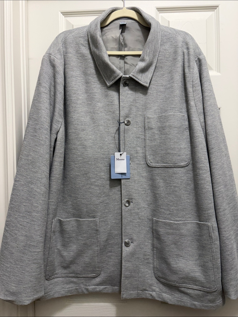Joseph Abboud Light Gray Button Front Shirt Jacket